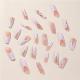 24 PCS Diamond Deer Snowflake Nail Art, Long Length Long Water Pipe Fake Nails,Square Head Nail Tips False Nail