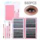 Lash Clusters, 640 Pcs Eyelashes Cluster Extensions 9-16mm Fluffy Individual Lashes 30D-60D D Curl False Eyelashes