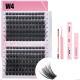 DIY Lash Extension Kit 168pcs Individual Lashes Clusters D Curl Lash Clusters,0.07D-9-16MM Kit