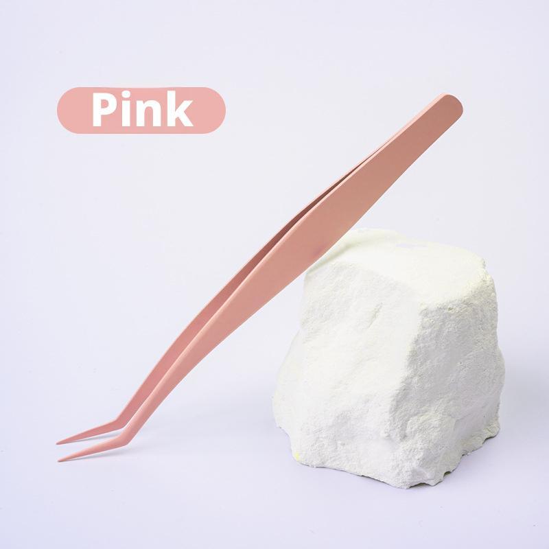 Eyelash curler-tweezers-light pink-stainless steel-1 piece - Option1