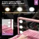 Portable Nail Table, Rolling Manicure Table W/3 Color Light And Speaker, Portable Nail Tech Desk, Foldable Nail Travel Case For Nail Tech W/Wheel, Colorful Pink