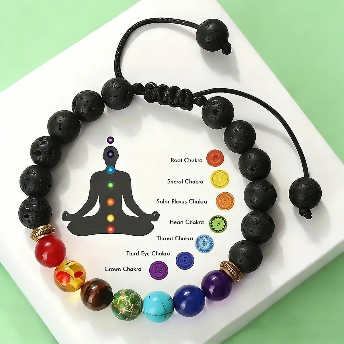 Colorful Volcanic Stone Braided Bracelet