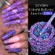 Nail Gel With A Glittery Brushed Finish And Reflective Sequins