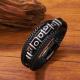 Hand-woven Mens Leather Bracelet With Stainless Steel Nine-eyed DZi Beads