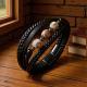 Stainless Steel Three-eyed DZi Bead Hand-woven Mens Leather Bracelet