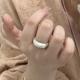 1pcs 999 Sterling Silver Brushed Solid Band Ring, Minimalist Chic Style, For Daily Wear & Casual Office Outfits