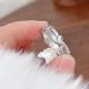 1pcs 999.9 Sterling Silver Enamel Nine-Tailed Fox Open Ring, Dainty Retro Style, For Daily Wear & Casual Street Outfits