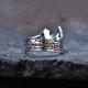 1pcs 999 Sterling Silver Taoist Vajra Open Ring, Retro Mystical Style, For Daily Wear & Casual Street Outfits