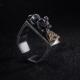 1pcs 990 Sterling Silver Retro Mouse & Cheese Open Ring, Quirky Street Style, For Daily Wear & Casual Outfits