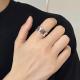 1pcs 999 Sterling Silver Amulet Open Ring, Retro Spiritual Style, For Daily Wear & Casual Street Outfits