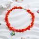 Adjustable Red Coral Bead Choker Necklace For Women