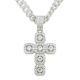 13mm Width Football Pendant Necklace,Full Diamond Cross Pendant Necklace, 3D Diamond Gold Zinc Alloy Stainless Steel Religious Zircon