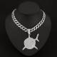 13mm Width Football Pendant Necklace,rhinestone Gold-plated Shark Pendant Necklace, 3D Diamond Gold Zinc Alloy Stainless Steel Religious Zircon
