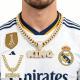 13mm Width Football Pendant Necklace,Full Diamond King Fashion Pendant Necklace, 3D Diamond Gold Zinc Alloy Stainless Steel Religious Zircon