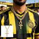 13mm Width Football Pendant Necklace,Full Diamond Eye Of Horus Cross Pendant Necklace, 3D Diamond Gold Zinc Alloy Stainless Steel Religious Zircon