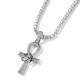 13mm Width Football Pendant Necklace,Full Diamond Eye Of Horus Cross Pendant Necklace, 3D Diamond Gold Zinc Alloy Stainless Steel Religious Zircon