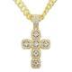 13mm Width Football Pendant Necklace,Full Diamond Cross Pendant Necklace, 3D Diamond Gold Zinc Alloy Stainless Steel Religious Zircon