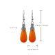 Ethnic-style Tangerine-red Drop Earrings Long Style