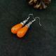 Ethnic-style Tangerine-red Drop Earrings Long Style