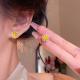 Gold-plated Micro-pave Cubic Zirconia Fireworks Stud Earrings