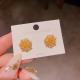 Gold-plated Micro-pave Cubic Zirconia Fireworks Stud Earrings