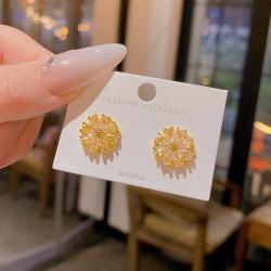 Micro-paved Zircon Flower Stud Earrings