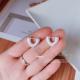 1pair 925 Sterling Silver Brushed Heart Hoop Earrings, Minimalist Dainty Style, For Daily Wear & Casual Office Outfits