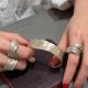 Minimalist Light-luxury Irregular-shaped Silver Wide Bracelet
