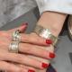 Minimalist Light-luxury Irregular-shaped Silver Wide Bracelet