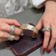 Minimalist Light-luxury Irregular-shaped Silver Wide Bracelet