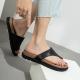 Womens Outdoor Flat-soled Genuine Leather Thong Sandals