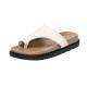 Womens Outdoor Flat-soled Genuine Leather Thong Sandals