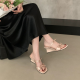 2026 Summer French Double Bow Open-toe Elegant Wedge Heel Womens Outdoor Slippers