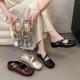 Womens Platform Flat Sandals With Thick Soles And Rounded Toe, Single-Sole Slippers