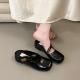 Womens Platform Flat Sandals With Thick Soles And Rounded Toe, Single-Sole Slippers