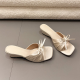 2026 New French Retro Satin Bow Wedge Heel Outdoor One-strap Slippers