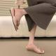 French Style Exquisite Pleated Sandals For Womens Summer Design, With A Gentle One Line Drag And Sloping Heel Sandals