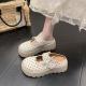 Sponge Cake Thick Bottom Fairy Style Half Slippers, Womens Outdoor Wear, Summer Mary Jane Burkon Cool Slippers