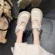 Sponge Cake Thick Bottom Fairy Style Half Slippers, Womens Outdoor Wear, Summer Mary Jane Burkon Cool Slippers