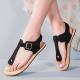 Womens Wooden-Grain Sandals With Non-Slip Soles