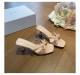 Summer New Style With Thick Heels And High Heels, Womens Fashion Temperament, Bow Tie Style, Square Head, Thick Heels And High Heels, Cool Down
