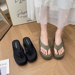 Thick Bottom Flip Flops For Women, Anti Slip And Odor Resistant High Heels, Beach Sandals For Women, Summer