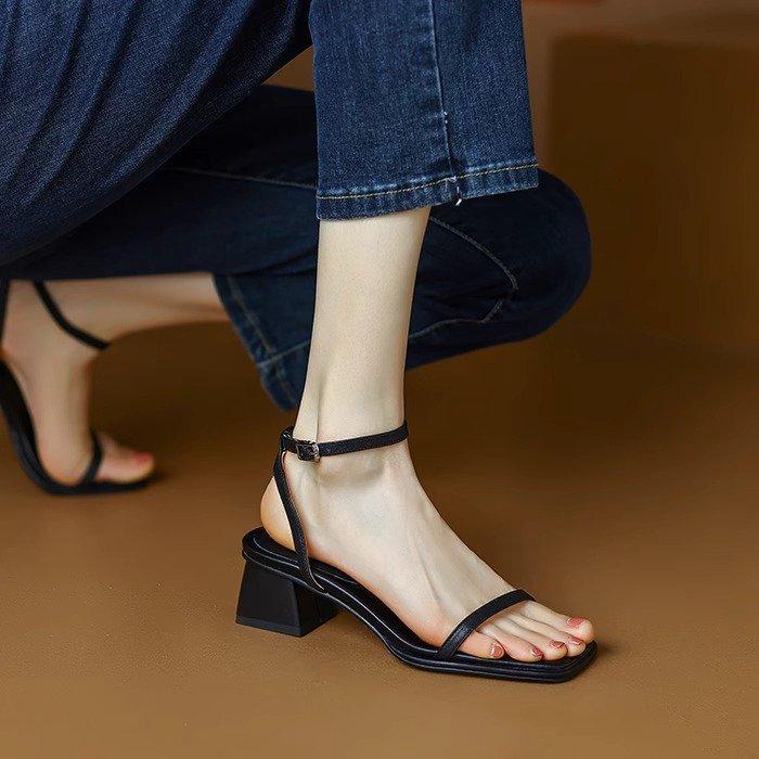 Coarse Heeled Sandals For Women, Summer Outerwear, New Style, Simple Temperament, Versatile Outerwear, Dress, Sandals