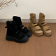 Retro Thick Soled Roman Cool Boots For Womens New Fashion Set, Toe High Top Sandals, Height Boosting Zipper Short Boots