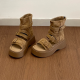 Retro Thick Soled Roman Cool Boots For Womens New Fashion Set, Toe High Top Sandals, Height Boosting Zipper Short Boots