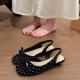 Summer New Style Open Toed Bow, Slope And Straight Drag, Gentle Wave Point Vacation, Comfortable Cool Slippers For Women