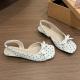 Summer New Style Open Toed Bow, Slope And Straight Drag, Gentle Wave Point Vacation, Comfortable Cool Slippers For Women