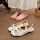 Summer New Style Open Toed Bow, Slope And Straight Drag, Gentle Wave Point Vacation, Comfortable Cool Slippers For Women