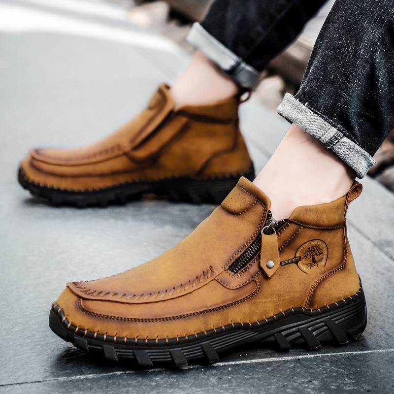 Hand-stitched Casual Cotton-lined Dr Martens Boots For Fall And Winter