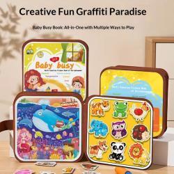 Babys Busy Magical Water Drawing Book For Kids Tear-Resistant Baby Book